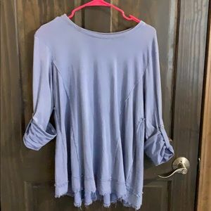 Blue long sleeved blouse